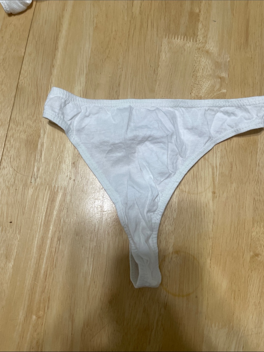 White Cotton Thong Panty